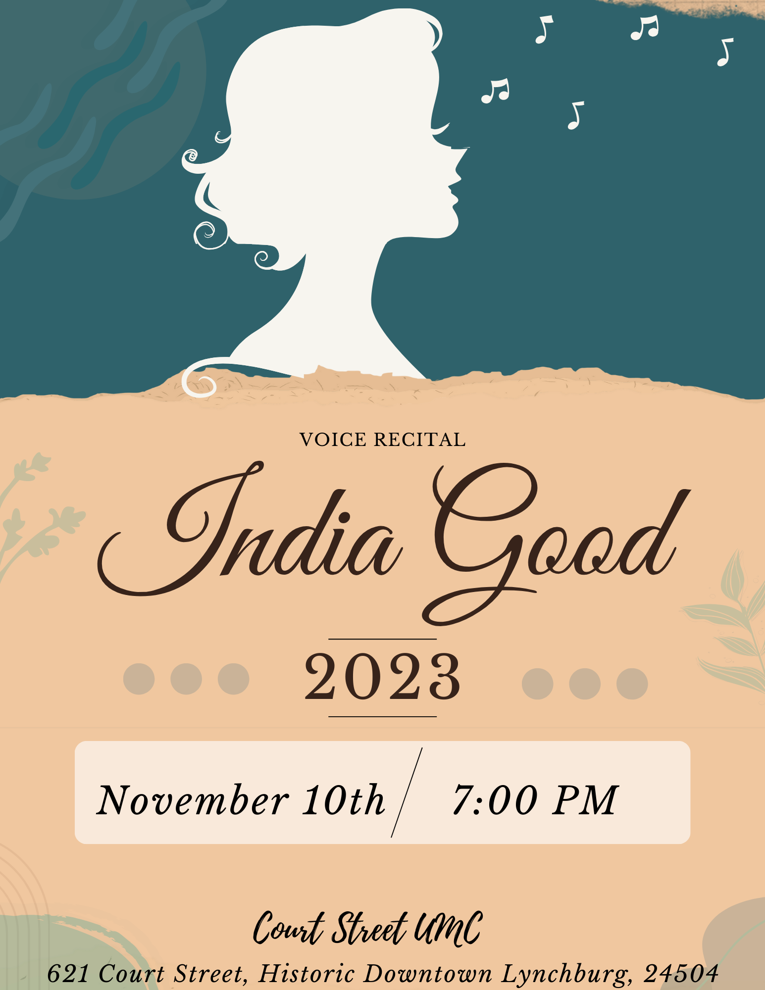 India Good Voice Recital Flyer